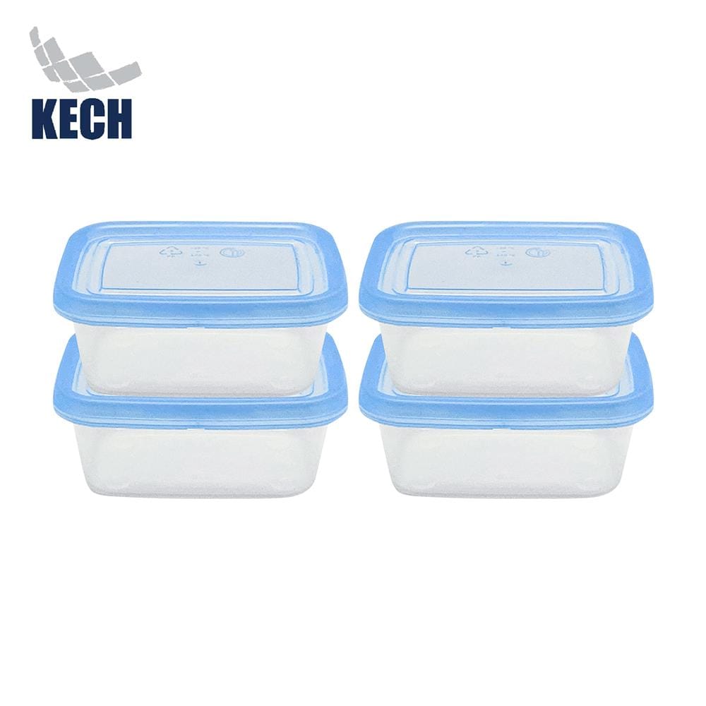 กล่องอาหารเหลี่ยม 0.5 ลิตร KECH NOLA สีฟ้า แพ็ก 4 ชิ้น_0