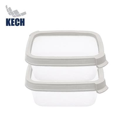 กล่องอาหารเหลี่ยม 0.2 ลิตร KECH NEAT สีเทา (แพ็ก 2 ชิ้น)_0