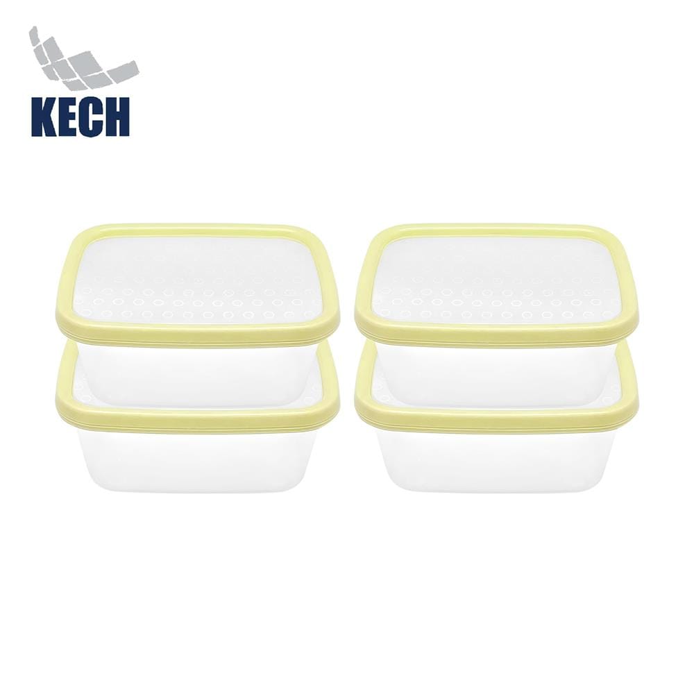 กล่องอาหารเหลี่ยม 0.5 ลิตร KECH NICE สีเหลือง แพ็ก 4 ชิ้น
