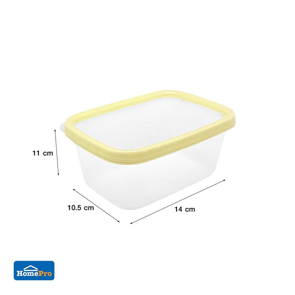กล่องอาหารเหลี่ยม 0.5 ลิตร KECH NICE สีเหลือง แพ็ก 4 ชิ้น
