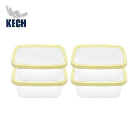 กล่องอาหารเหลี่ยม 0.5 ลิตร KECH NICE สีเหลือง แพ็ก...