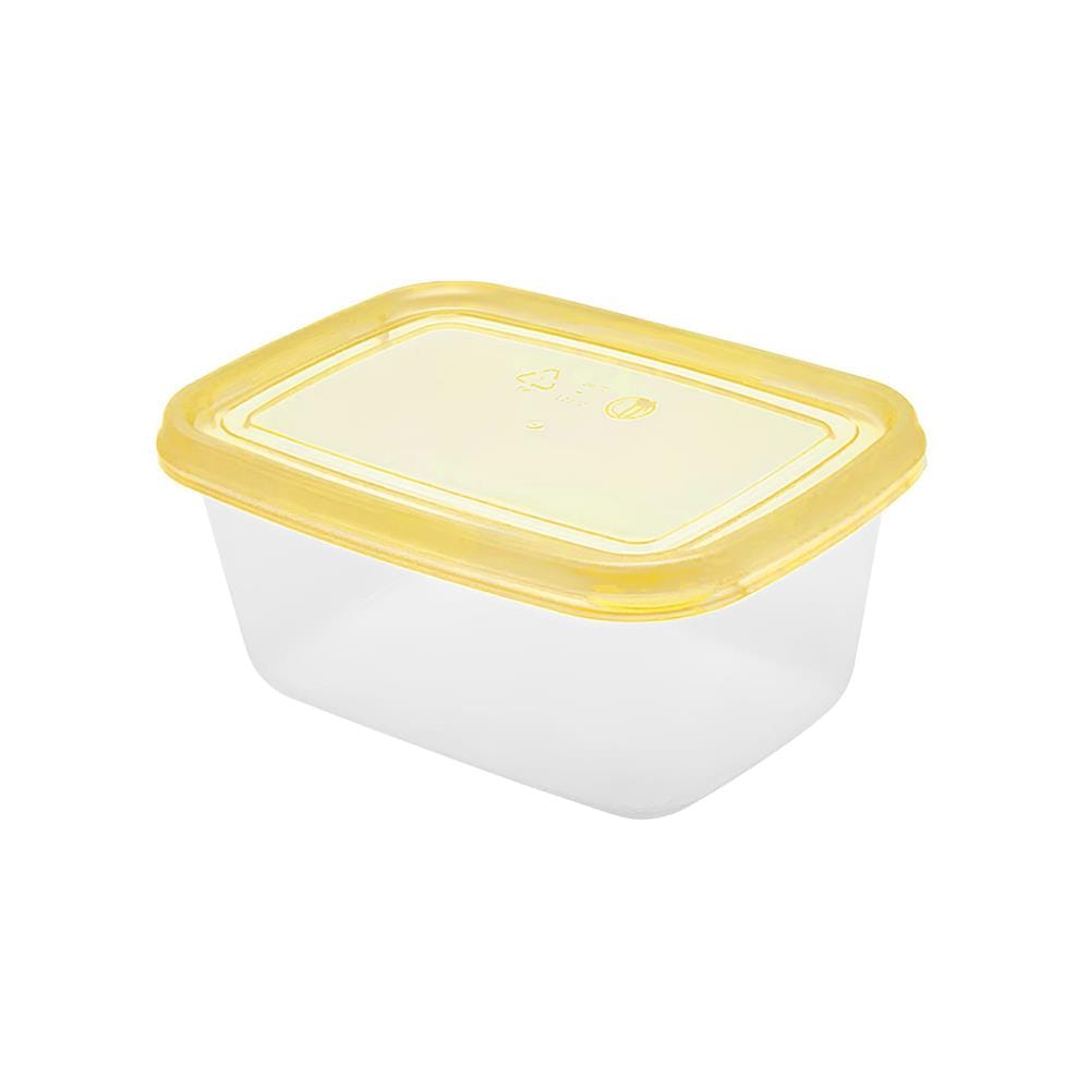 กล่องอาหารเหลี่ยม 0.5 ลิตร KECH NOLA สีเหลือง แพ็ก 4 ชิ้น