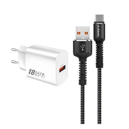 ชุดสายชาร์จ USB-A TO TYPE-C ASAKI A-2228_0