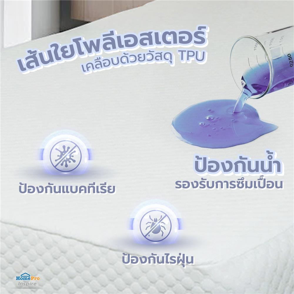 ผ้ารองกันเปื้อนเคลือบกันน้ำ TWIN SIZE HOME LIVING STYLE LUNAR สีขาว