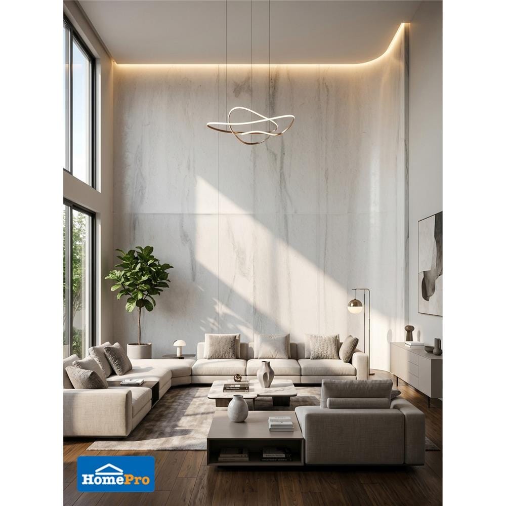 แผ่นตกแต่งผนัง STONE DECOR คาราร่า ไวท์ 122x244 ซม.