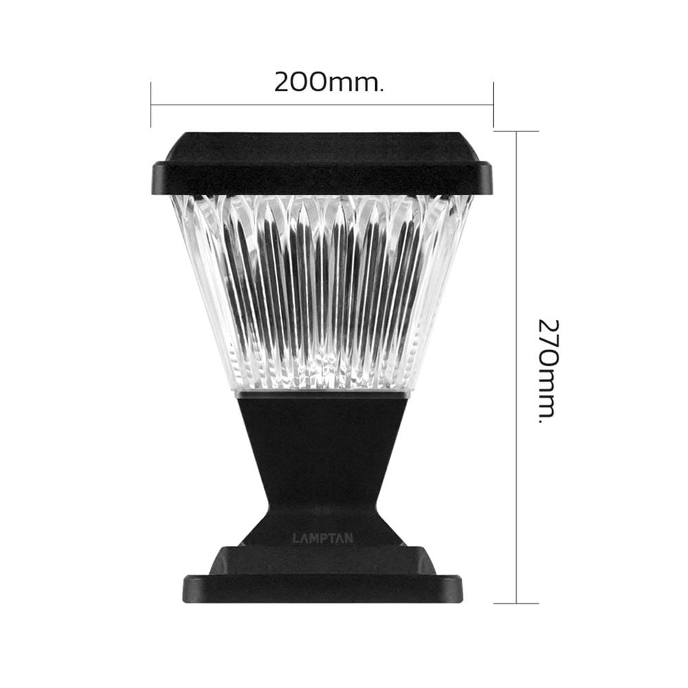 ไฟหัวเสา SOLAR LAMPTAN STREAM 15 วัตต์ DAYLIGHT/COOL WHITE/WARM WHITE สีดำ