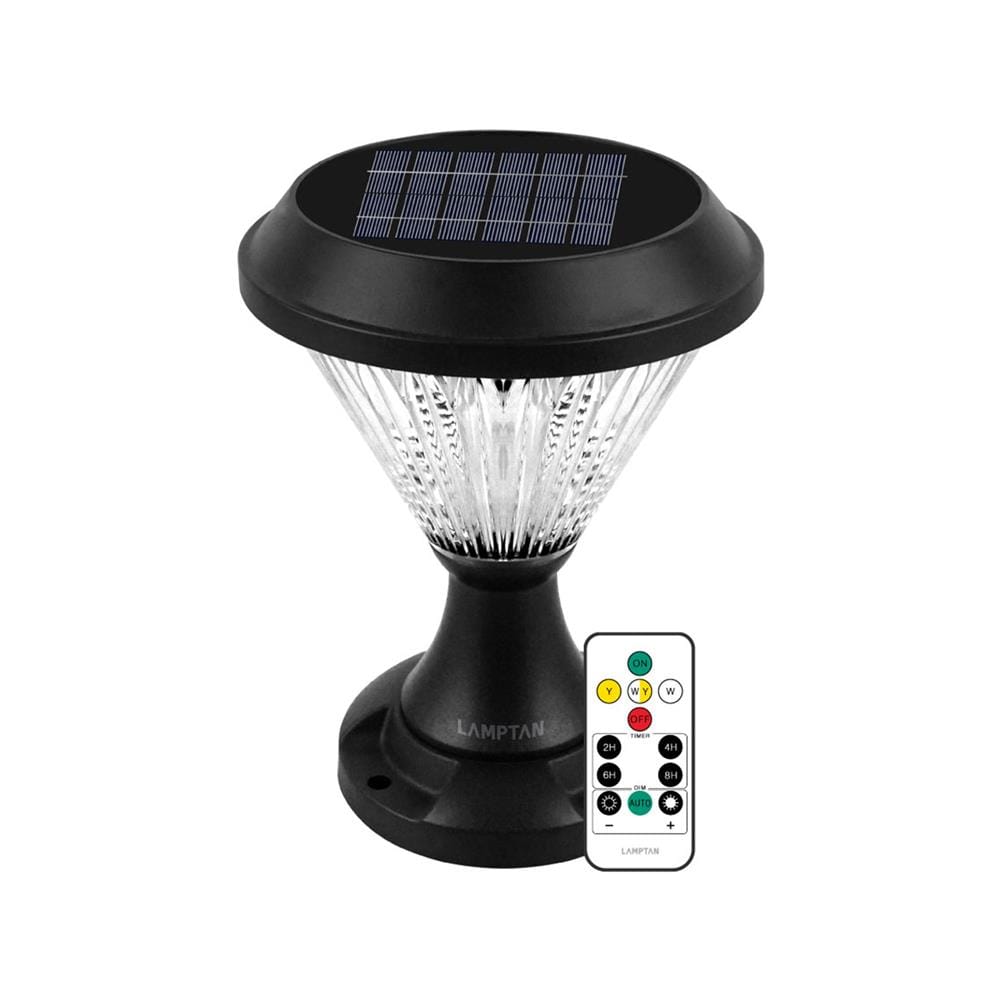 ไฟหัวเสา SOLAR LAMPTAN SPOUT 15 วัตต์ DAYLIGHT/COOL WHITE/WARM WHITE สีดำ
