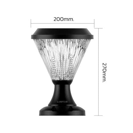 ไฟหัวเสา SOLAR LAMPTAN SPOUT 15 วัตต์ DAYLIGHT/COOL WHITE/WARM WHITE สีดำ_7
