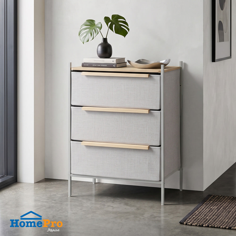 ชั้นลิ้นชักผ้า 3 ชั้น STACKO JAZE 57.5X38.9X78.8 ซม. สีเทา