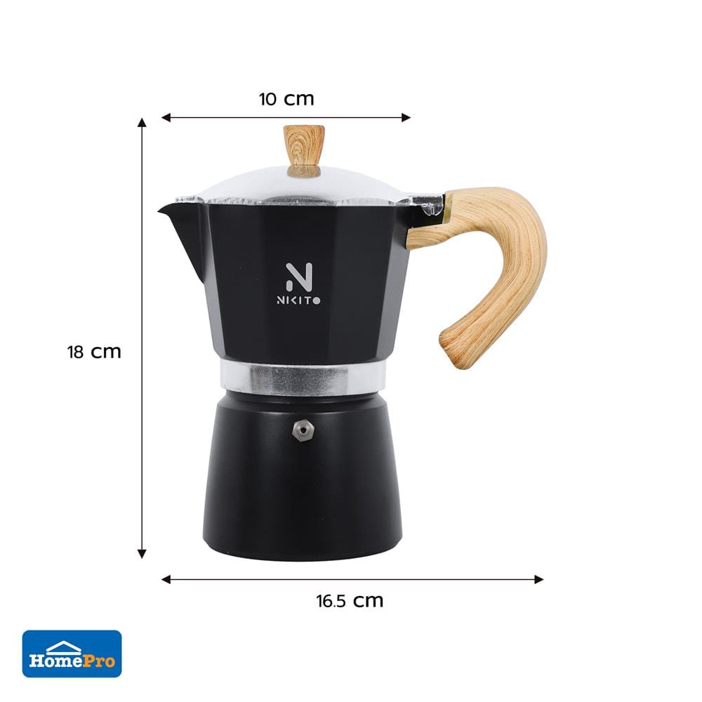หม้อต้มกาแฟ NIKITO 6 CUPS สีดำ