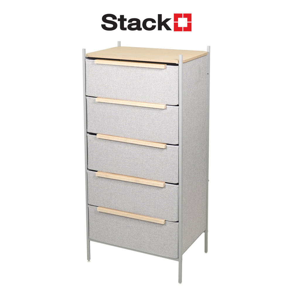 ชั้นลิ้นชักผ้า 5 ชั้น STACKO JAZE 57.5X38.9X119 ซม. สีเทา
