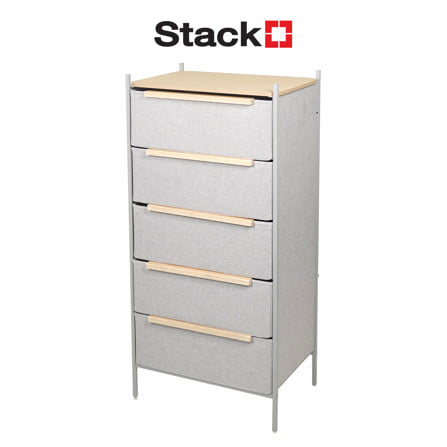 ชั้นลิ้นชักผ้า 5 ชั้น STACKO JAZE 57.5X38.9X119 ซม. สีเทา_1