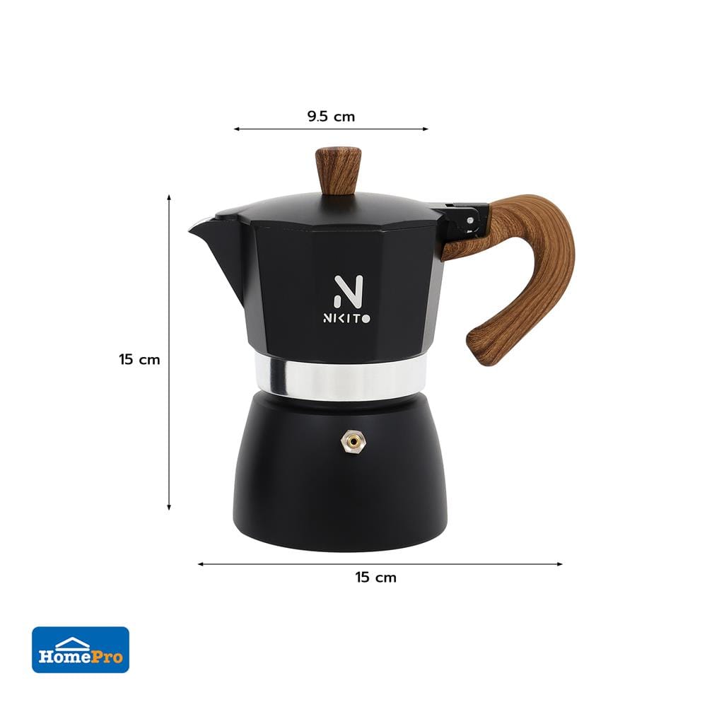 หม้อต้มกาแฟ NIKITO 3 CUPS สีดำ