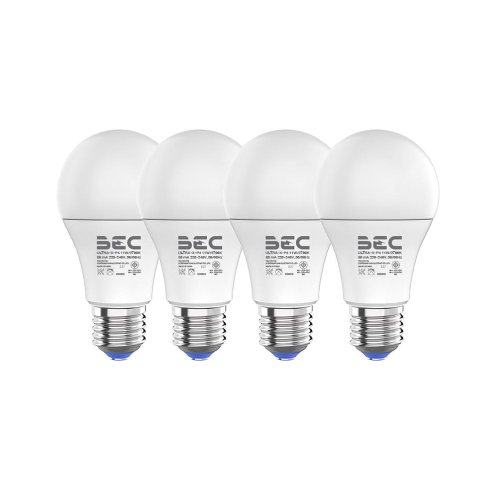 หลอด LED BEC ULTRA-X 11 วัตต์ WARM WHITE E27 แพ็ก 4 ชิ้น