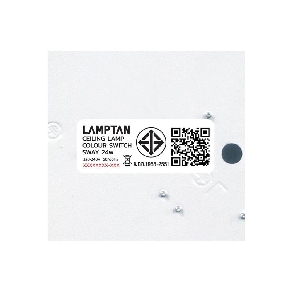 ไฟเพดาน LED LAMPTAN SWAY 14.5 นิ้ว 24 วัตต์ DAYLIGHT/COOL WHITE/WARM WHITE สีขาว