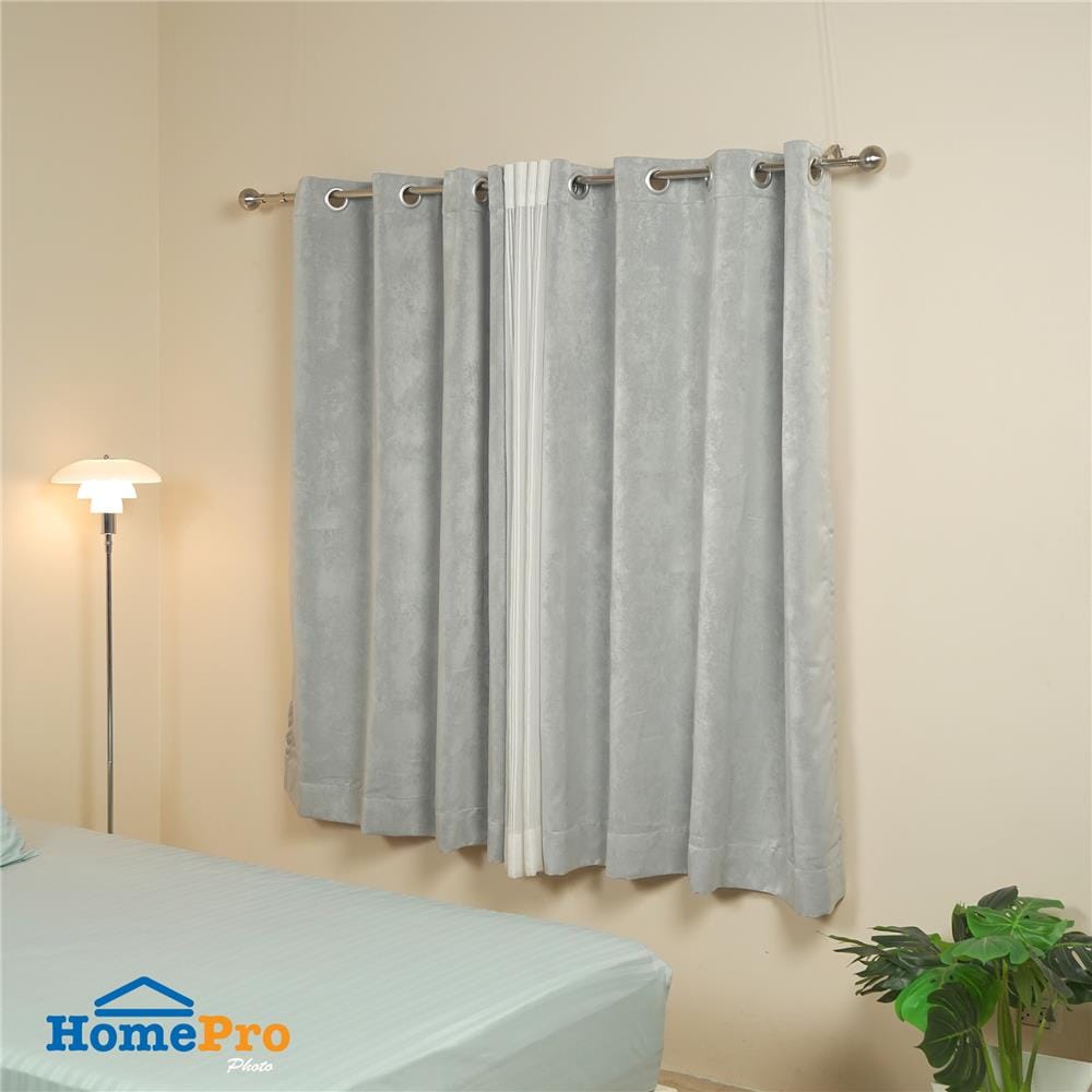 ผ้าม่าน EYELET HOME LIVING STYLE WELL UV 140X160 ซม. สีเทา