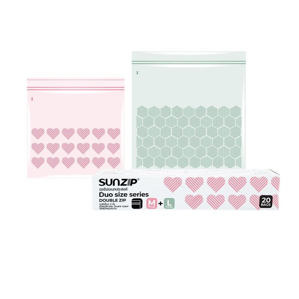 ถุงซิป SUNZIP SIZE M+L 20 ใบ