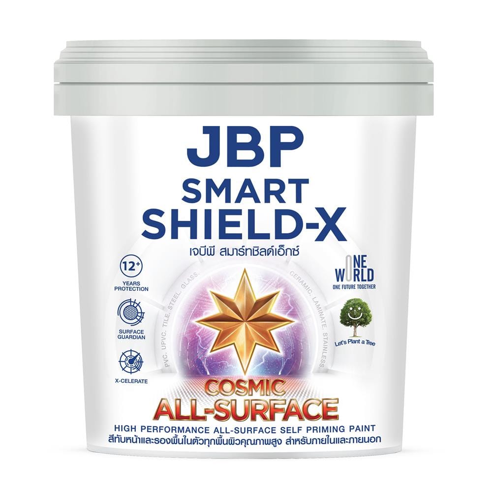 สีน้ำทาภายนอก JBP SMART SHIELD-X ALL SURFACE BASE D ซาติน 2.5 แกลลอน