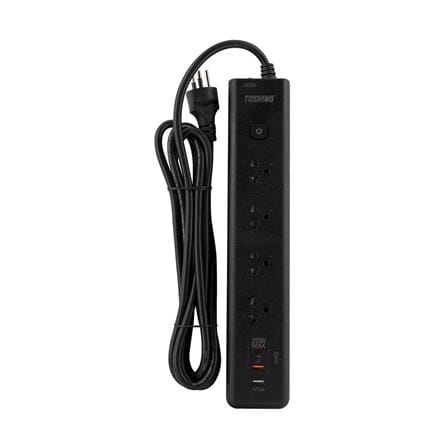 รางปลั๊กไฟ RGB 4 ช่อง PD20W+QC3.0+1USB 3.4A TOSHINO 3 เมตร_1