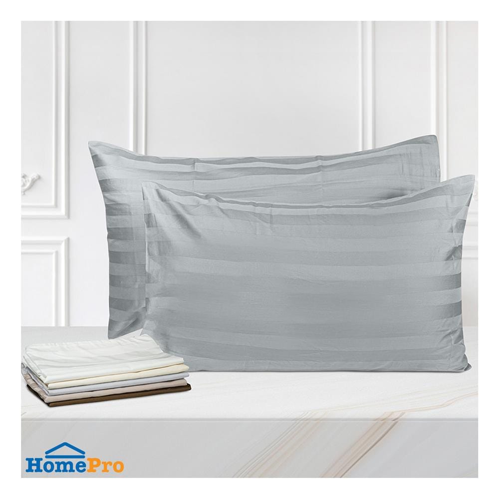 ปลอกหมอนหนุน PICASSO CT STRIPE 21x36 นิ้ว แพ็ก 2 ชิ้น สีเทา