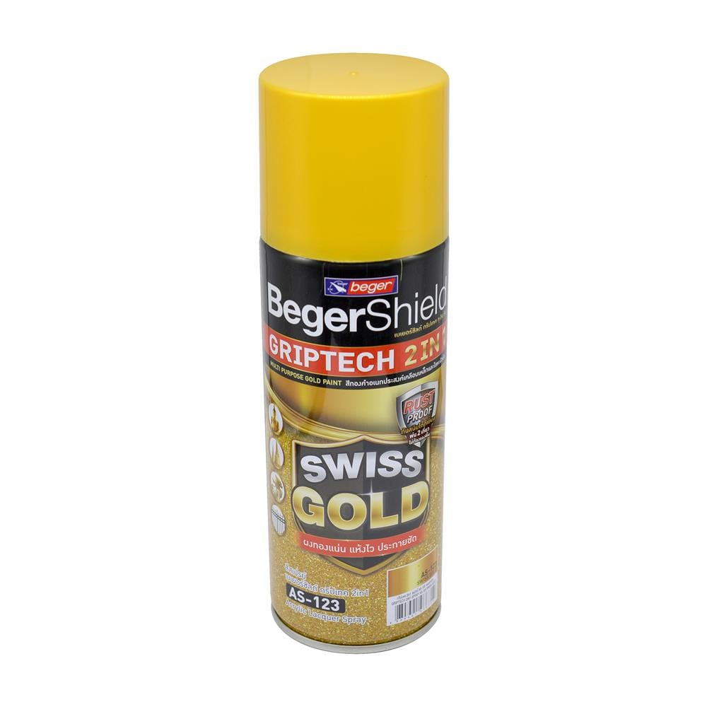 สีสเปรย์กันสนิม BEGER BEGERSHIELD GRIPTECH 2 IN 1 AS-123 สีทองคำสวิส 400 ซีซี