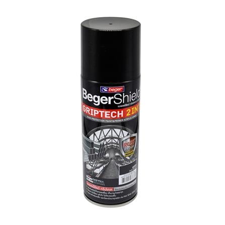 สีสเปรย์กันสนิม BEGER BEGERSHIELD GRIPTECH 2 IN 1 M999 สีดำด้าน 400 ซีซี