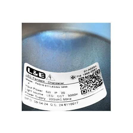 ไฟช่อ LED L&E 01-A0254 5 วัตต์ WARM WHITE สีดำ 1 หัว_4