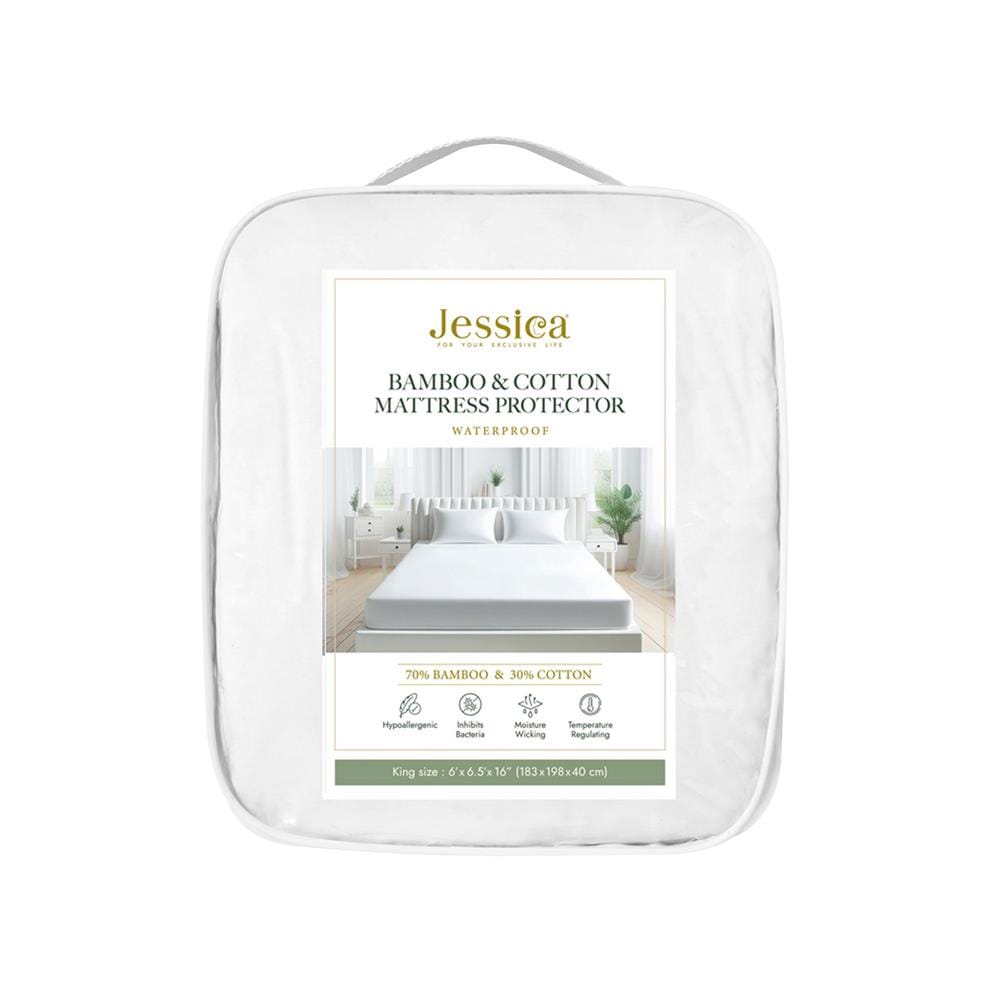 ผ้ารองกันเปื้อน 6 ฟุต JESSICA BAMBOO 20515 สี WHITE