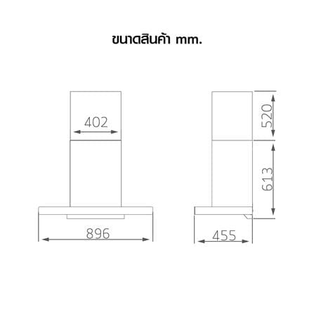 เครื่องดูดควันกระโจม LUCKY FLAME RG-911T(NS) 90 ซม._4