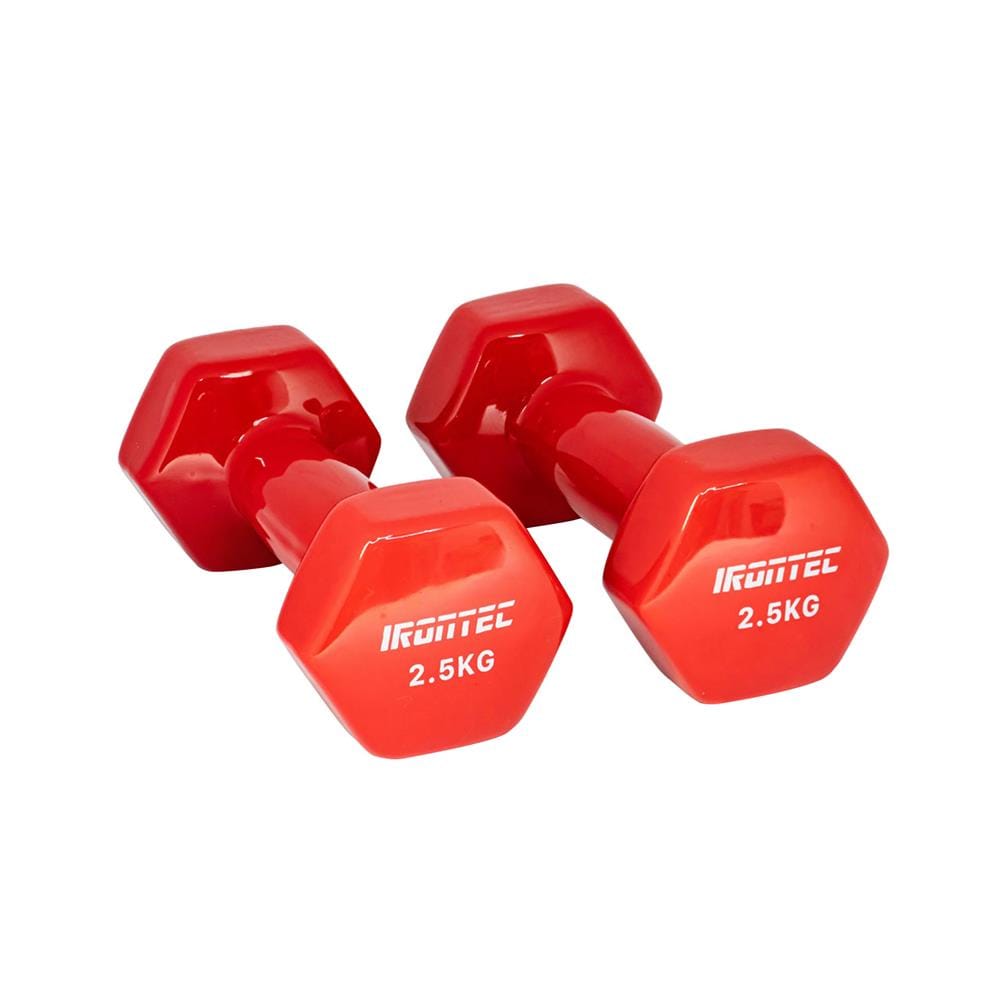 ดัมเบลหุ้มไวนิล IRONTEC 2.5 กก. สีแดง