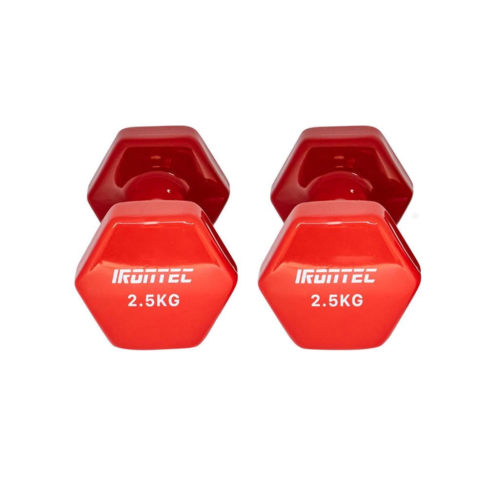 ดัมเบลหุ้มไวนิล IRONTEC 2.5 กก. สีแดง