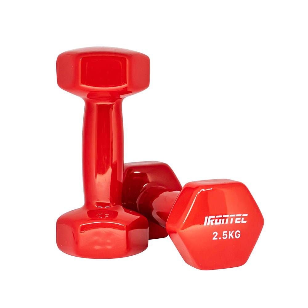 ดัมเบลหุ้มไวนิล IRONTEC 2.5 กก. สีแดง