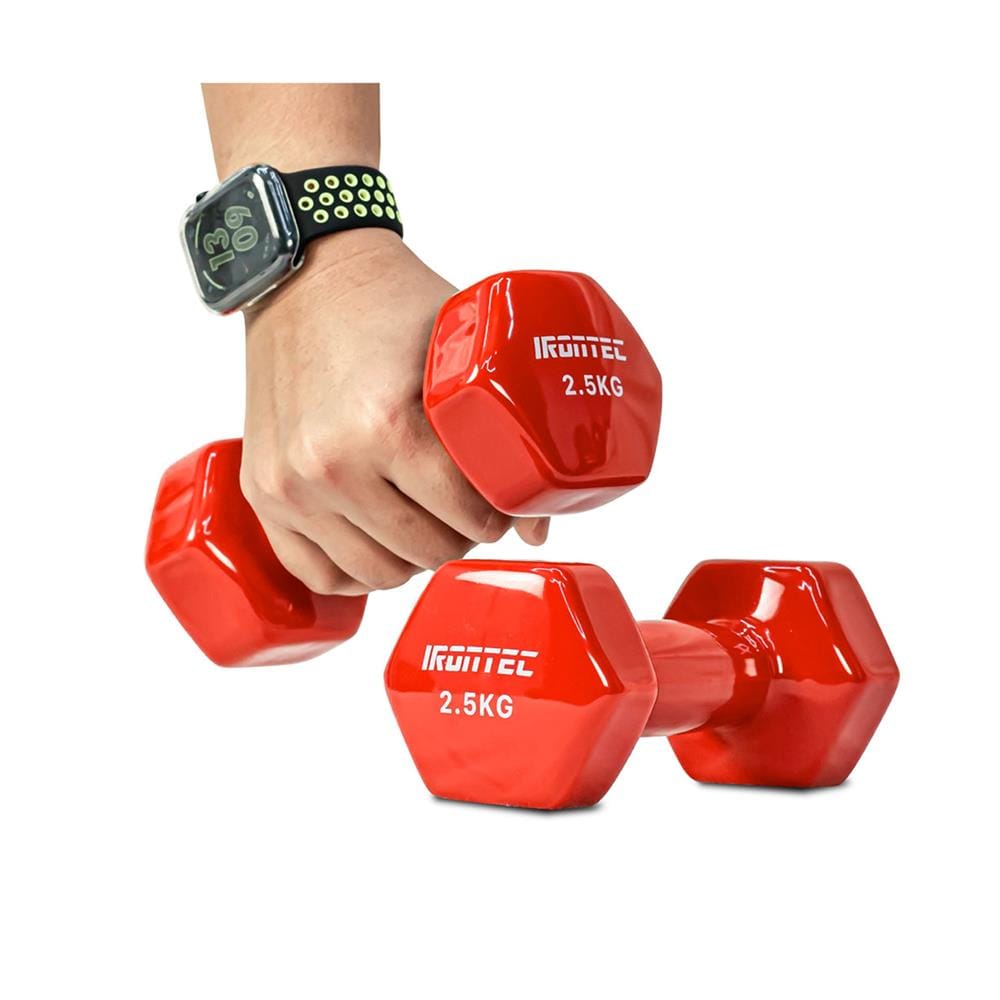 ดัมเบลหุ้มไวนิล IRONTEC 2.5 กก. สีแดง