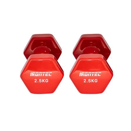 ดัมเบลหุ้มไวนิล IRONTEC 2.5 กก. สีแดง_1