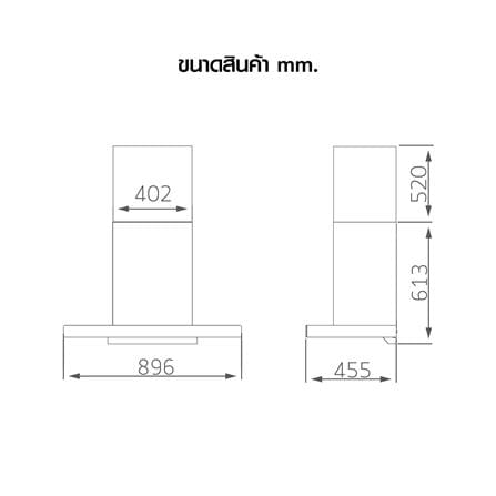 เครื่องดูดควันกระโจม LUCKY FLAME RG-911T(NB) 90 ซม._5