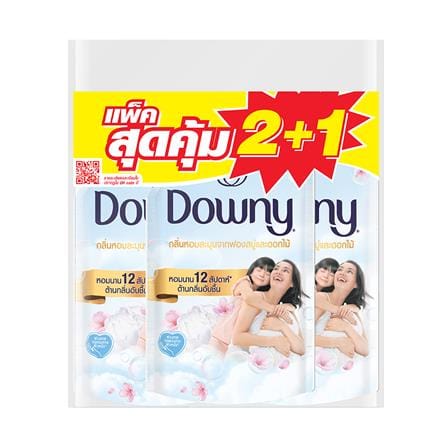 รีฟิลน้ำยาปรับผ้านุ่ม DOWNY 450 มล. กลิ่นหอมละมุนฟองสบู่และดอกไม้ (แพ็ก 2แถม1)_0