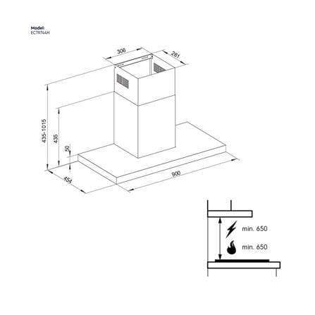 เครื่องดูดควันกระโจม ELECTROLUX ECT9744H 90 ซม._4