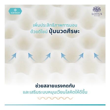 หมอนสุขภาพ ยางพารา LOTUS ICETECH 13.5x22 นิ้ว สีขาว_15