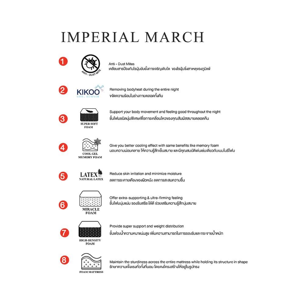 ที่นอนไฮบริด 6 ฟุต SLUMBERLAND รุ่น IMPERIAL MARCH