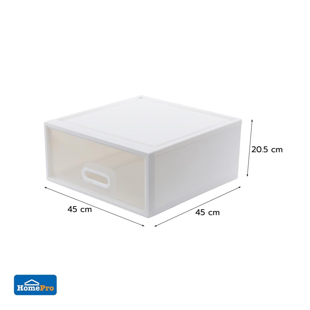 กล่องลิ้นชัก STACKO MODULAR 25 ลิตร 45X45X20.5 ซม. สีขาว