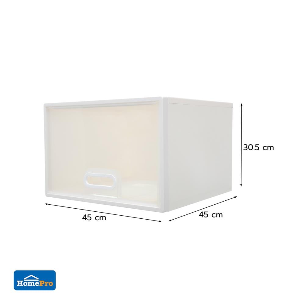 กล่องลิ้นชัก STACKO MODULAR 40 ลิตร 45X45X30.5 ซม. สีขาว