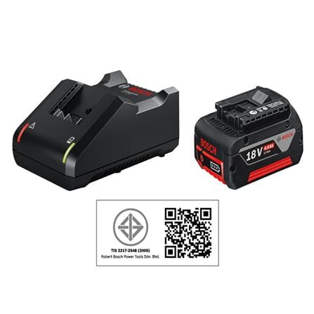 ชุดแบตเตอรี่พร้อมแท่นชาร์จ BOSCH GBA 18 โวลต์ 3.0Ah_1