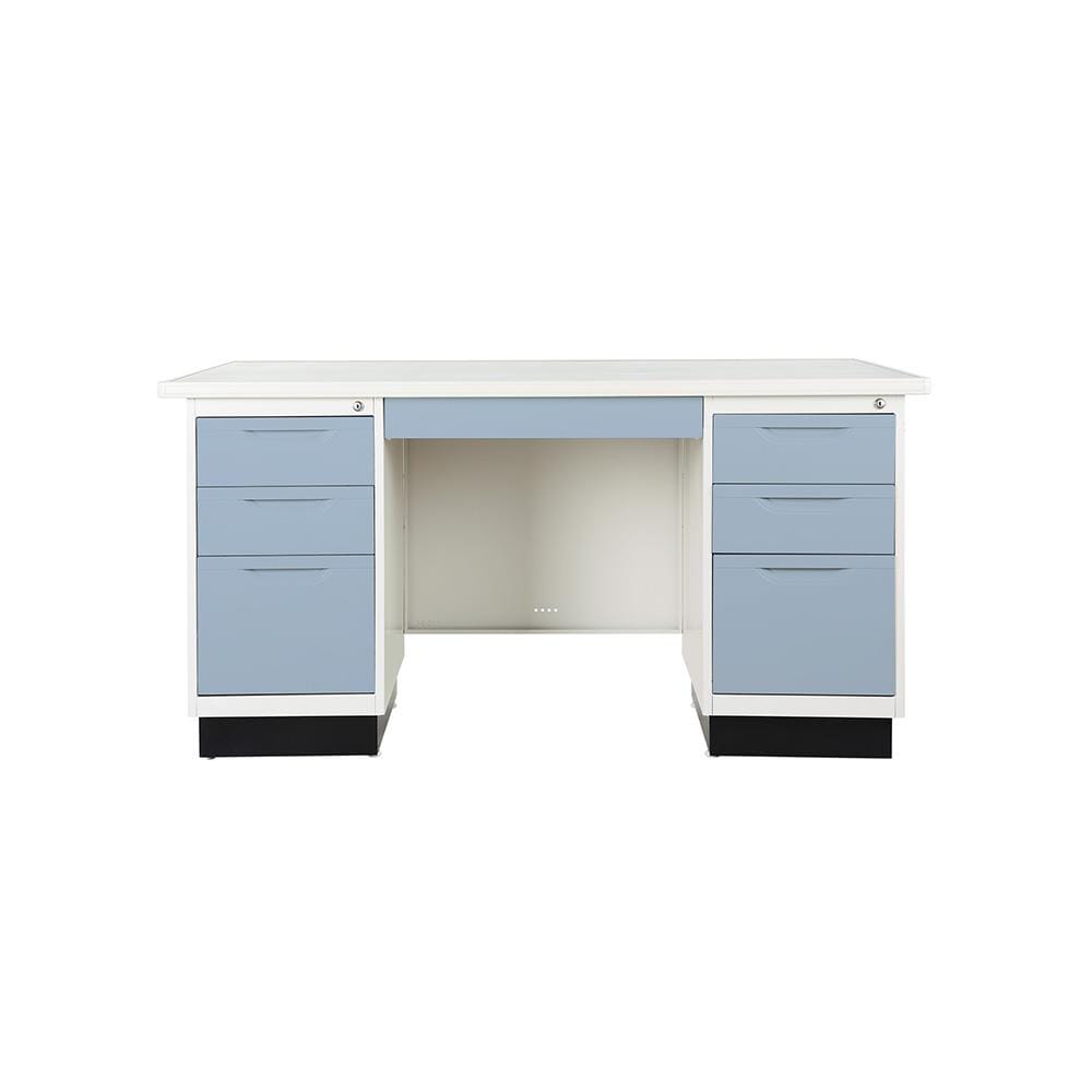 โต๊ะทำงานเหล็ก KIOSK BS-956 150 ซม. สีเทาอ่อน