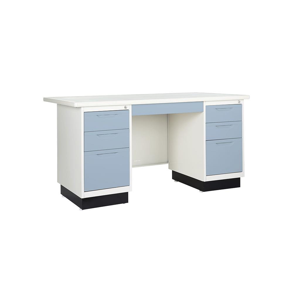 โต๊ะทำงานเหล็ก KIOSK BS-956 150 ซม. สีเทาอ่อน