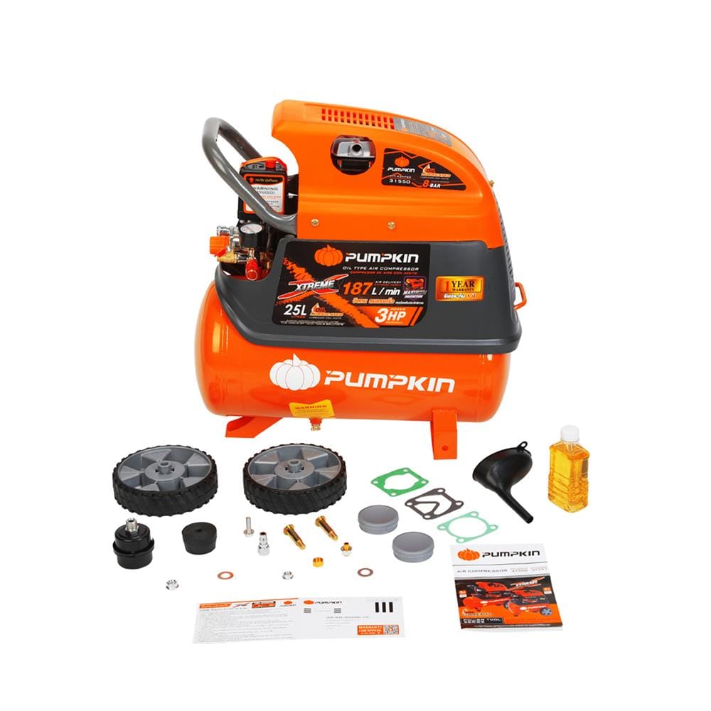 ปั๊มลมโรตารี่ PUMPKIN PTT-X3HP25 3 แรงม้า 25 ลิตร