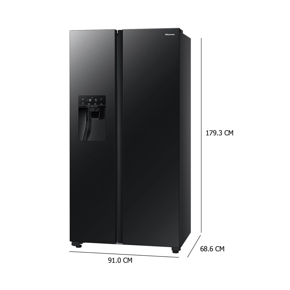 ตู้เย็น SIDE BY SIDE HISENSE RS700N4TBUI 19.8Q กระจกดำ อินเวอร์เตอร์