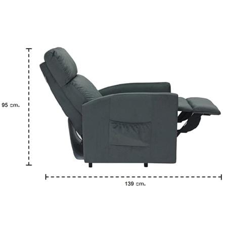 เก้าอี้ปรับนอนไฟฟ้า KONCEPT ZIA 19154163 สีเทา_5