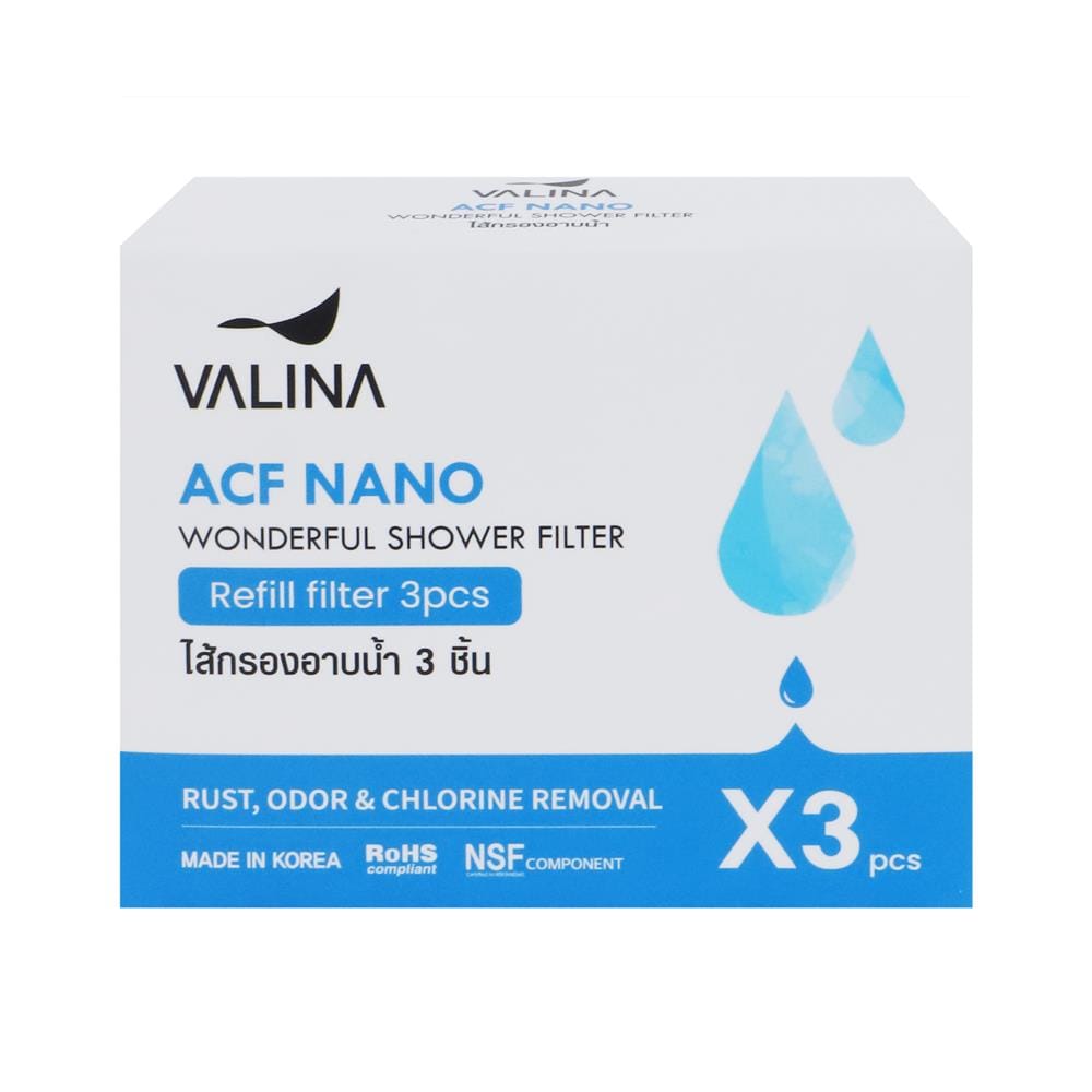 ไส้กรองอาบน้ำ VALINA WF ACF NANO แพ็ก 3 ชิ้น