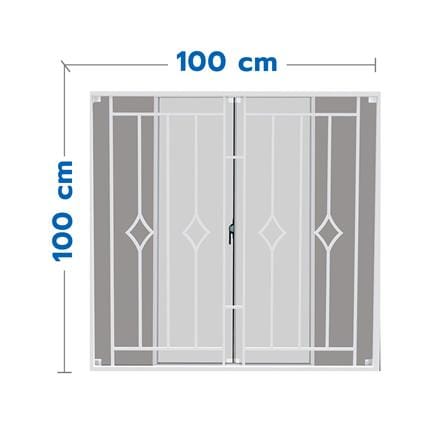 หน้าต่างบานเลื่อน อะลูมิเนียม มุ้ง เหล็กดัด MHOLARN ลาย MINIMAL 100X100 ซม. หนา 8.5 ซม. สีขาว_0
