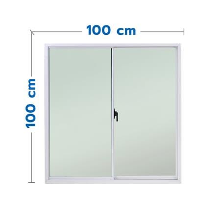 หน้าต่างบานเลื่อน อะลูมิเนียม S-S MHOLARN P8.5 100X100 ซม. หนา 8.5 ซม. สีขาว_0